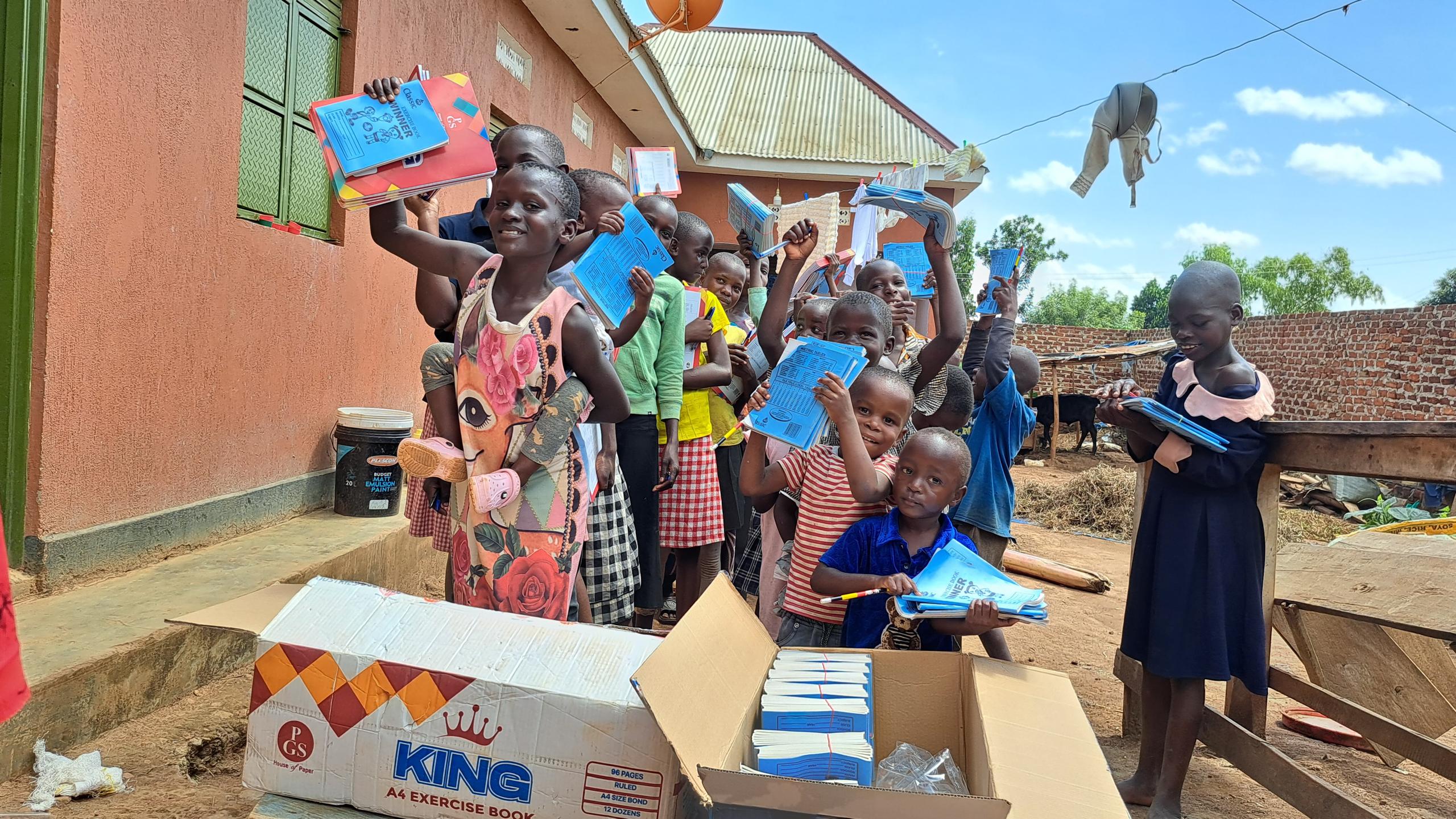 Children with books high
